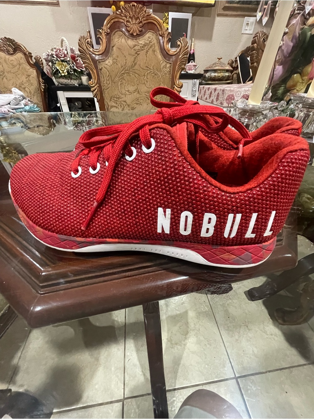 NOBULL  Mens Red Knit Training Shoes size 7.5